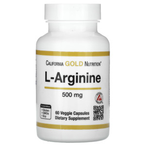 California Gold Nutrition, L-Arginine 500 ΠΌΠ³, 60 ΠΊΠ°ΠΏΡ (60 ΠΏΠΎΡΡΠΈΠΉ)