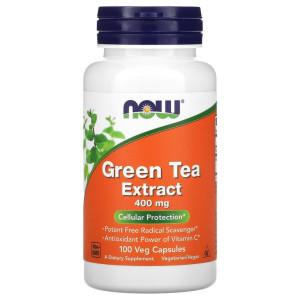 NOW, Green Tea Extract 400 мг, 100 капс (100 порций)