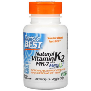 Doctor's Best, Natural Vitamin K2 MK-7 100 ΠΌΠ³, 60 ΠΊΠ°ΠΏΡ (60 ΠΏΠΎΡΡΠΈΠΉ)