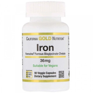 California Gold Nutrition, Iron, 90 капс (90 порций)