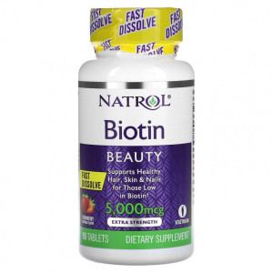 NATROL, Biotin, 5000 мкг, 90 табл, вкус