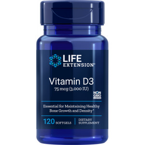 Life Extension, Vitamin D3 3000 МЕ, 120 капс (120 порций)