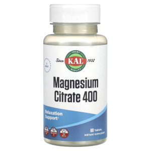 KAL, Magnesium Citrate 400 мг, 60 табл (30 порций)