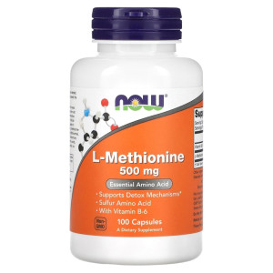 NOW, L-Methionine 500 мг, 100 капс (50 порций)