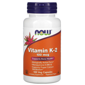 NOW, Vitamin K-2, 100 капс (100 порций)