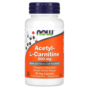 NOW, Acetyl L-Carnitine 500 мг